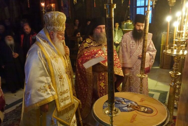 Ο Μητροπολίτης Κερκύρας στη Μονή Καρακάλου για την πανήγυρη του Αγίου Ενδόξου Μάρτυρος Γεδεών