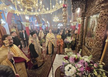 Η Α΄ ΣΤΑΣΗ ΤΩΝ ΧΑΙΡΕΤΙΣΜΩΝ ΤΗΣ ΘΕΟΤΟΚΟΥ ΣΤΟΝ ΚΑΘΕΔΡΙΚΟ ΙΕΡΟ ΝΑΟ ΤΗΣ ΙΕΡΙΣΣΟΥ