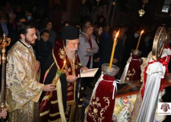 Πλήθος προσκυνητών στους Α΄ Χαιρετισμούς προς την Υπεραγία Θεοτόκο στην Ι.Μ. Ζερμπίτσης