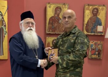 Επίσκεψη του νέου Δ/κτού της 32ης Ταξιαρχίας Πεζοναυτών στον Σεβασμιώτατο