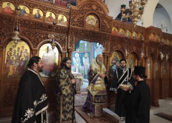 Αγρυπνία επί τη ανακομιδή των ιερών λειψάνων του οσίου Βησσαρίωνος του Αγαθωνίτου στην Καρδίτσα