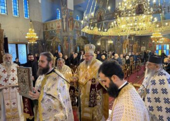 Στον Ιερό Ναό Αγίου Ανδρέα Άνω Πατησίων λειτούργησε ο Μητροπολίτης Λαρίσης