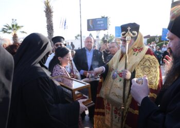 Υποδοχή του ιερού λειψάνου του Αγίου Νεκταρίου στην Ψημολόφου