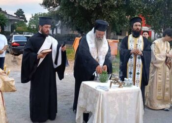 ΘΕΜΕΛΙΩΣΗ ΚΑΜΠΑΝΑΡΙΟΥ  ΙΕΡΟΥ ΝΑΟΥ ΑΓΙΟΥ ΜΕΛΕΤΙΟΥ ΚΑΤΕΡΙΝΗΣ
