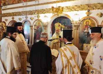 Αρχιερατική Θεία Λειτουργία επί τη επετείω των Εγκαινίων του Ι.Ν. Αγίου Γεωργίου Φαρσάλων και χειροθεσία νέου Αναγνώστη
