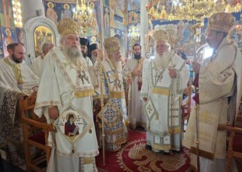 Πανηγυρική Θεία Λειτουργία στην γενέτειρα του Αγίου Νικοδήμου του Αγιορείτου