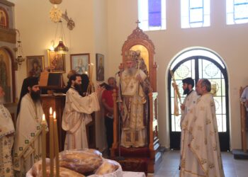Με Αρχιερατική Θεία Λειτουργία εορτάστηκε η Αγία Κυριακή στη Λεπτοκαρυά Ορεινής Ναυπακτίας