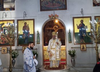 Ο Μεσσηνίας Χρυσόστομος στον Ιερό Ναό Γενεθλίου της Θεοτόκου Φαρών