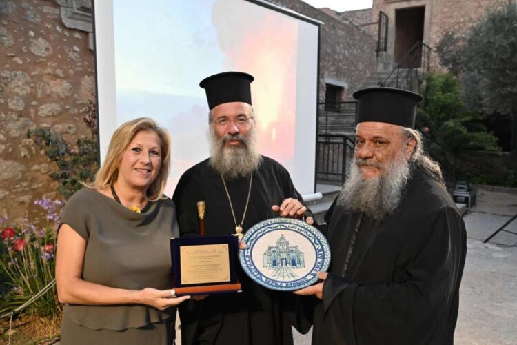 Εγκαίνια έκθεσης του πίνακα «Η ανατίναξη της Μονής Αρκαδίου» του Ιβάν Αϊβαζόφσκι στην Ιερά Μονή Αρκαδίου