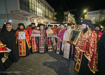 Λαμπρή λιτανεία Αγίων Τεσσάρων Νεομαρτύρων και Παναγίας Σουμελά στο Ρέθυμνο