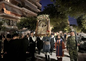 Μεθέορτος Εσπερινός και λιτάνευση Θαυματουργού Εικόνoς Παναγίας Βουρλιώτισσας στη Ν. Φιλαδέλφεια
