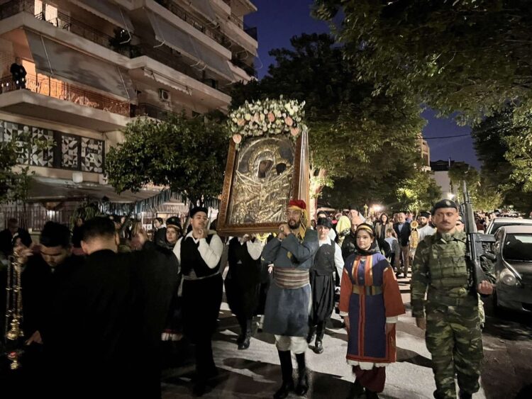Μεθέορτος Εσπερινός και λιτάνευση Θαυματουργού Εικόνoς Παναγίας Βουρλιώτισσας στη Ν. Φιλαδέλφεια